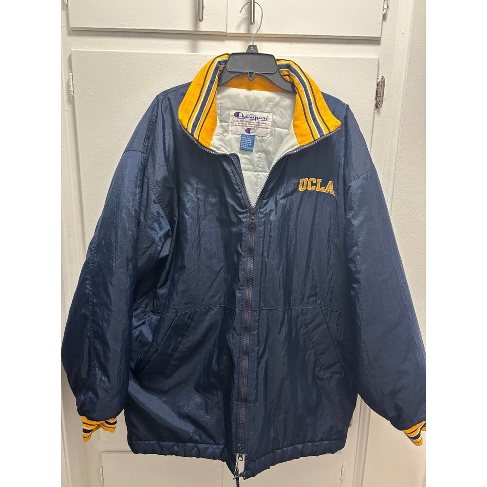 Vintage Champion UCLA Bruins Jacket Coat Mens Size Large Blue Yellow NCAA
